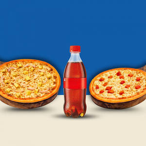 Paneer Onion Pizza+corn Tomato Pizza+free Coca Cola 250 Ml