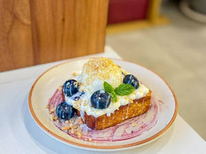 Blueberry Cheesecake Honey Butter Toast