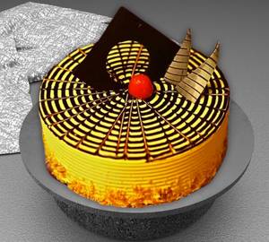 Pure veg Butterscotch Fresh Cream Cake [550 g]