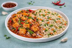 Combo Chilli Paneer With Fried Rice