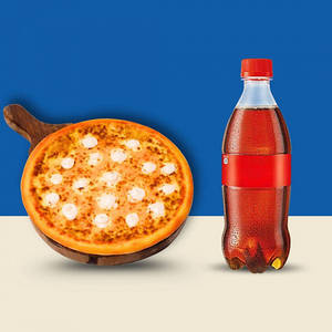 Seven Cheese Pizza ( 7 Inch ) + Coca Cola 250 Ml
