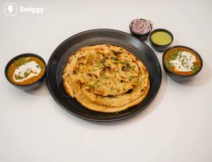 Lancha paratha thali with 2 veg