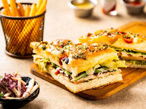 Pulled Chicken Focaccia Sandwich