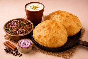 Delhi Style Chole Bhature + Lassi Combo