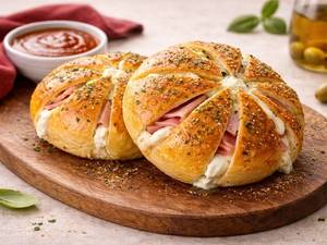 Chicken Ham & Cheese Garlic Bread