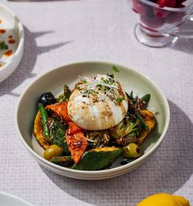Warm Burrata Caponata