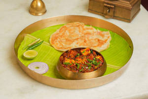 Paneer Ghee Roast With Kerala Parotta