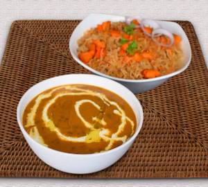 Dal Makhani With Chaap Biryani And Raita       