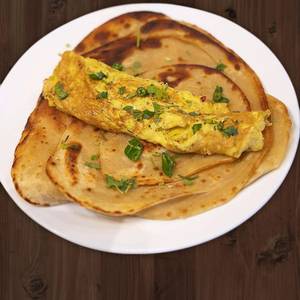 Omelette ( 2 Eggs ) And  4 Parathas