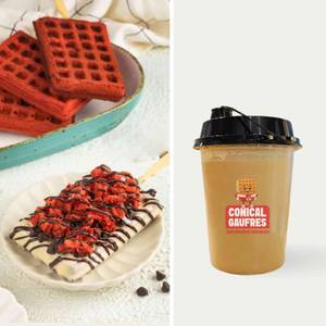 Red Velvet Waffle Combo