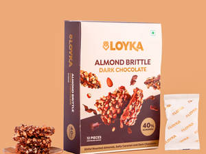 Loyka Almond Brittle Dark Chocolate Box Of 12