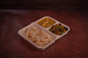 Porotta With Paneer Butter Masala And Dry Sabji