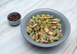 Mushroom And Spinach Fried Rice