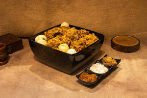 Chicken Biryani 5 Serve (egg Raitha Brinjal Gravy Bread Halwa)