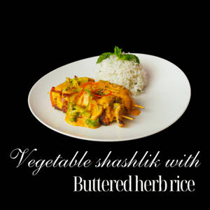 Vegetable Shashlik With Buttered Herb Rice