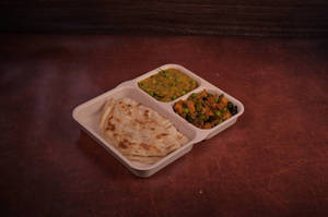 Porotta With Green Peas Masala And Dry Sabji