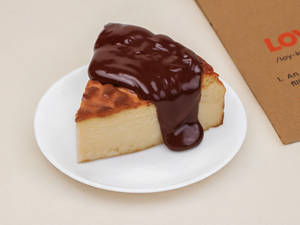 Dark Chocolate Basque Cheesecake (slice)