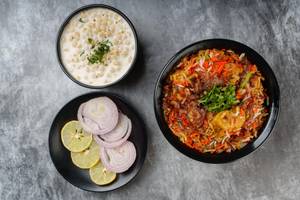 Soya Chaap Biryani With Raita