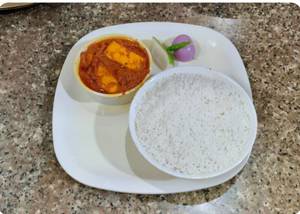 Plain Rice With Paneer Butter Masala [Half]