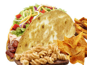 Crunchy wheat taco pinto bean + Seasoned Nachos Sml + Cinnamon Twist + Seasoned Fries