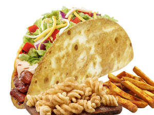 Crunchy Wheat Taco Pinto Bean + Cinnamon Twist + Seasoned Fries