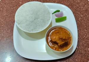 Plain Rice With Boiler Chicken Curry [2 Pieces]