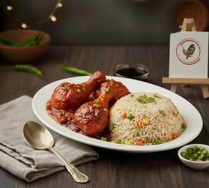 Chicken Manchurian (2 Pcs) + Mix Fried Rice Half