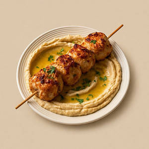 Chicken Kebabs With Hummus 400