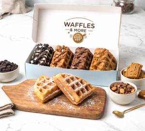 Mini Waffles Box Of 4 - Oreo + Kitkat + Nutella + Lotus Biscoff