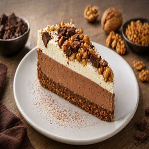 Hazelnut Baked Cheese Cake Slice