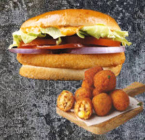 Cheese Burger + 6 Pcs Jalapeno Poppers