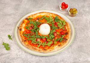 Veg Burrata Salad Pizza