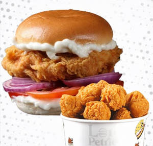 Crispy Chicken Burger + Chicken Popcorn 4 PCS