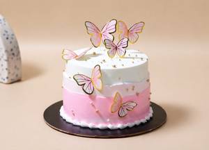 Pink Butterfly Bliss Micro Barrel Cake