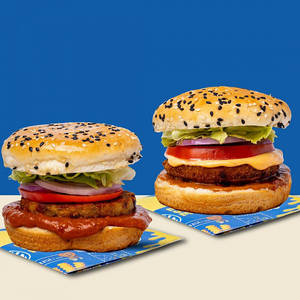 Hot Schezwan Burger+indian Masala Burger