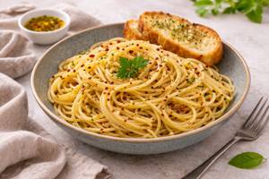 Italian Aglio E Olio Spaghetti Pasta