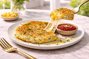 Korean Corn And Cheese Pancake