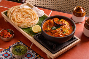 Paneer Chettinad With Malabar Parotta
