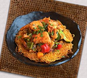 Shrimp & Chicken Pan Fried Noodles