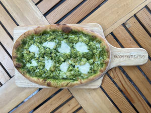 Oval 10"x6" Sourdough Chicken Green Pesto Pizza