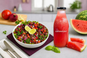Boiled Chana Masala Salad + Watermelon Juice