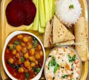 Chole 4  Roti Rice With  salad