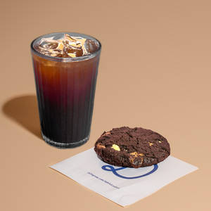 Iced Americano with Yin & Yang Cookie