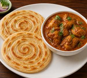 Butter Chicken With Laccha pratha 2Pcs