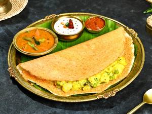 Millet Ghee Podi Masala Dosa