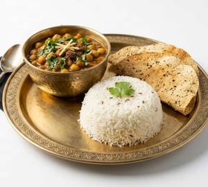 Half Chole Masala + Rice + Papad
