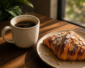 Americano With Almond Croissant