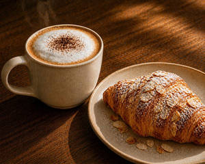 Cappuccino With Almond Croissant