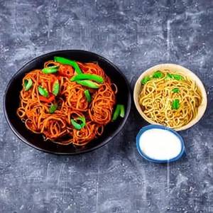 Veg Chilli Garlic Paneer Manchurian Noodles