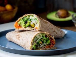 Multigrain Veggie Salad Wrap (255 Kcal  8 G P)